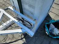 The (3) lateral sections are tied together by (1) vertical strut.  I used 1/2 inch hardware nearly everywhere.  It is very strong, and very stable.