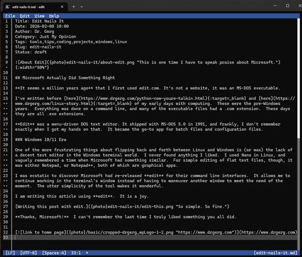 Writing this post with edit.