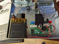 This is one of the LiPo battery packs I salvaged from an old laptop battery.