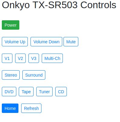 Onkyo receiver controls