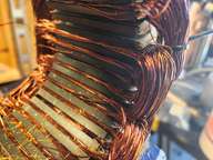 Another view of the stator and coils.