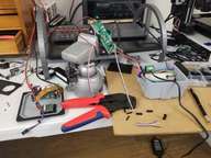 Work in progress showing tools and parts.