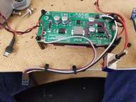 Another view of the UPS power board with its connectors attached.