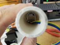 A view down the length of the air tunnel.  See the DHT22 sensor in there?