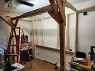 Making progress. Legs upright, and shelf supports in place.