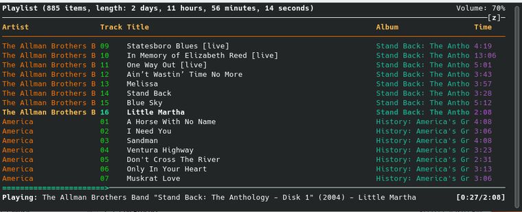 Image: npmpcpp, a graphical mpd client.