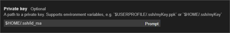 A bit confusing. SSH FS config for setting the path to my keys.