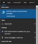 Press the Win key and type 'path'.