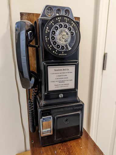 Image: 1950's era payphone.