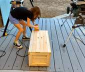 My granddaughter takes ownership. She really liked sanding.
