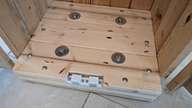 Magnets, bolts and some delightful worm-holes in the soft pine.