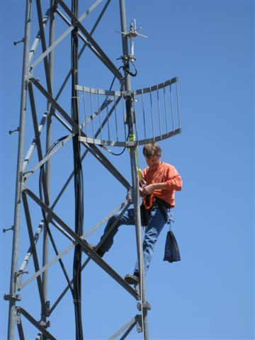 Greg on another tower.