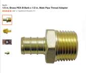 This brass part screws into the 1/2 inch MPT hole and accepts PEX tube.
