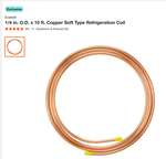 The copper tubing is used as vent tube, giving the water bottle air so the water can leave.