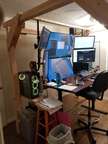 My stand-up desk fits in perfectly. That might be because I designed it that way.