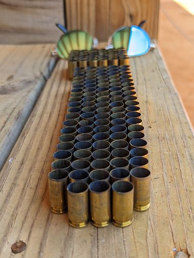 Image: A Zen Garden made of 40 caliber shell casings.